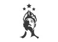 Greek god head wearing laurel wreath statue icon logo design Illustration vector Royalty Free Stock Photo