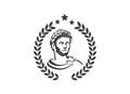 Greek god head wearing laurel wreath statue icon logo design Illustration vector Royalty Free Stock Photo