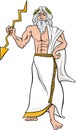 Greek god zeus cartoon illustration Royalty Free Stock Photo