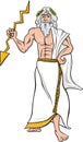 Greek god zeus cartoon illustration