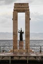 Greek goddess Athena statue on Arena dello Stretto aka Anassilaos Amphitheater in Reggio Calabria, Italy Royalty Free Stock Photo