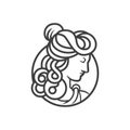 Greek goddess female logo. goddess head vector logo vector illustration Royalty Free Stock Photo