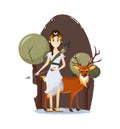 Greek goddess of Olympus, goddess of forests and hunting.