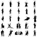 Greek gods silhouette set Royalty Free Stock Photo