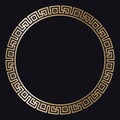 Greek gold frame on a black background, vector