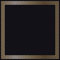 Greek gold frame on a black background, vector