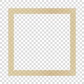 Greek gold frame, square meander pattern, vector