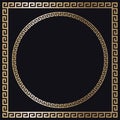 Greek gold frames on a black background, vector