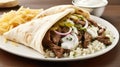 Greek Gyros with rice - stock concepts