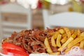 Greek gyros, souvlaki,meat Royalty Free Stock Photo