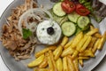 Greek gyros with tzaziki Royalty Free Stock Photo