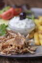 Greek gyros with tzaziki Royalty Free Stock Photo