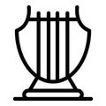 Greek harp icon, outline style