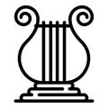 Greek harp icon, outline style