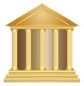 Greek historic bank building gold