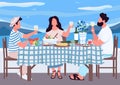 Greek holiday for friends flat color vector illustration