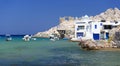 Greek homes by the sea Royalty Free Stock Photo