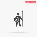 Greek Hoplite Guard flat vector icon. Hand drawn style design illustrations