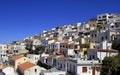 Greek houses in Ioulis, capital of Kea Island Royalty Free Stock Photo