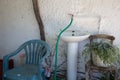 Greek houses and yards on Crete Royalty Free Stock Photo