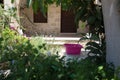 Greek houses and yards on Crete Royalty Free Stock Photo