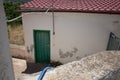 Greek houses and yards on Crete Royalty Free Stock Photo