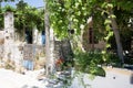 Greek houses and yards on Crete Royalty Free Stock Photo