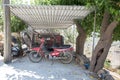 Greek houses and yards on Crete Royalty Free Stock Photo