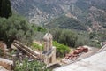 Greek houses and yards on Crete Royalty Free Stock Photo