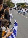 Greek Independence Day parade spectators in Limassol, Cyprus