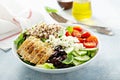 Greek inspired lunch bowl with chicken and quinoa