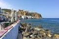 Greek island of Nisyros in the Aegean Sea. View of the city of Mandrakion. Royalty Free Stock Photo