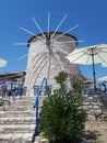 Greek island old windmill Royalty Free Stock Photo