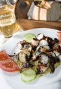 Greek island taverna marinated grilled octopus