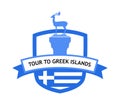 Greek Islands Cruise banner with National flag