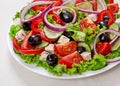 The Greek and Italian food - fresh vegetable salad Royalty Free Stock Photo