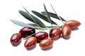 Greek kalamata olives isolated on white