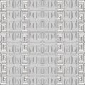 Greek key meander black and white vector seamless pattern. Geometric striped white background. Black geometry Royalty Free Stock Photo