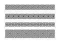 Greek key ornaments collection. Meander pattern set. Repeating geometric meandros motif. Greek fret design. Ancient Royalty Free Stock Photo