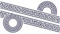 Greek key pattern round decorative frame, vector design Generative AI Royalty Free Stock Photo