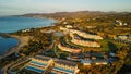 Greek Kiotari Mitsis hotel aerial view HDR with with bay peninsula view.