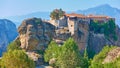 Greek landscape with The Holy Monastery of Varlaam in Meteora Royalty Free Stock Photo