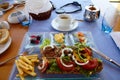 Greek lunch with tuna sandwich