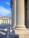 Greek marble pillars infront of a classical building Royalty Free Stock Photo