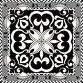 Greek modern black and white vector seamless pattern. Geometric ornamental arabesque background. Elegant tribal repeat Royalty Free Stock Photo