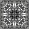 Greek modern black and white vector seamless pattern. Geometric ornamental tribal background. Abstract ornate repeat Royalty Free Stock Photo