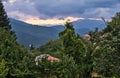 Greek Mountain Village, Dusk After Rain Storm Royalty Free Stock Photo