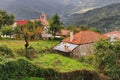 Greek Mountain Village Landscape, Gloomy Day, Greece Royalty Free Stock Photo
