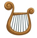 Greek musical instrument, golden lyra or harp Royalty Free Stock Photo