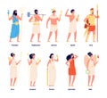 Greek mythology. Olympian gods, goddess. Roman myths characters. Isolated pantheon poseidon and demeter, hermes nike and Royalty Free Stock Photo